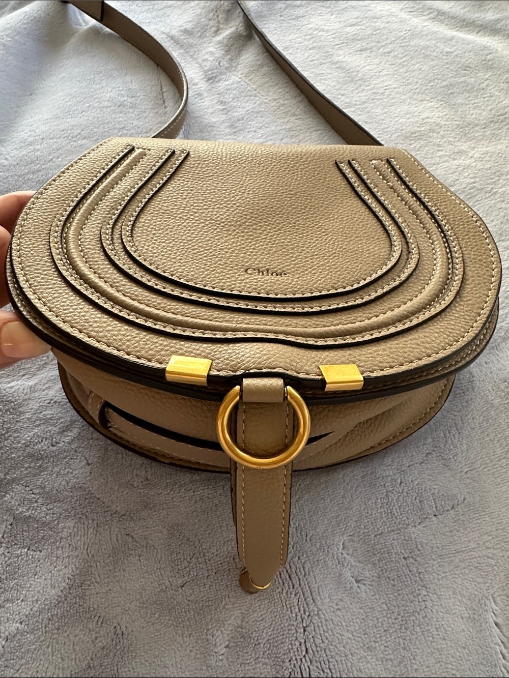 Quiet Luxury Chloe Grained Leather Chic Marcie Crossbody - Picture 5 of 15